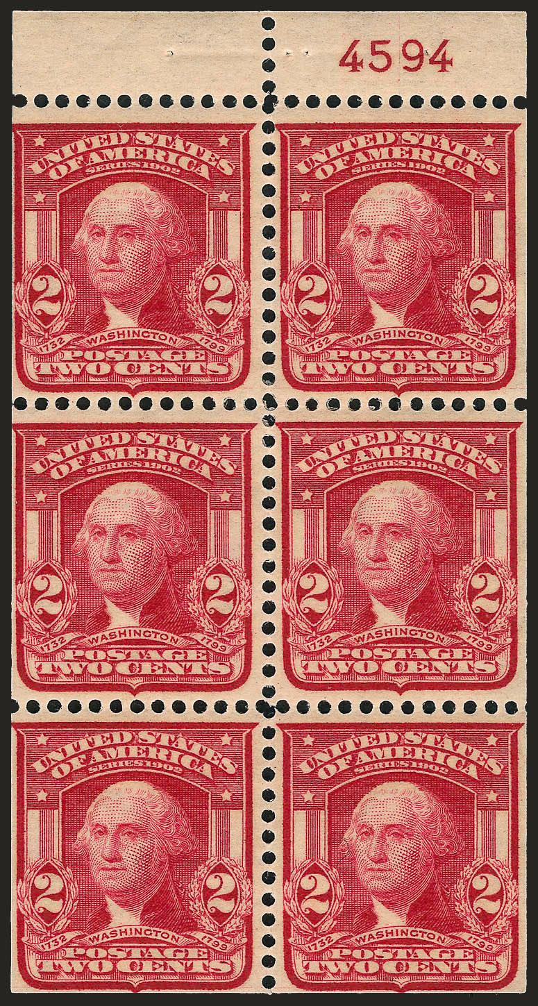 2c Shield Issue, Booklet Panes of Six (319g two, 319p, 319q).> Each Position D with <plate no.,> lightly hinged, rich colors, Fine-Very Fine, a wonderful group showing three different shades, each with 2008
P.F. certificate