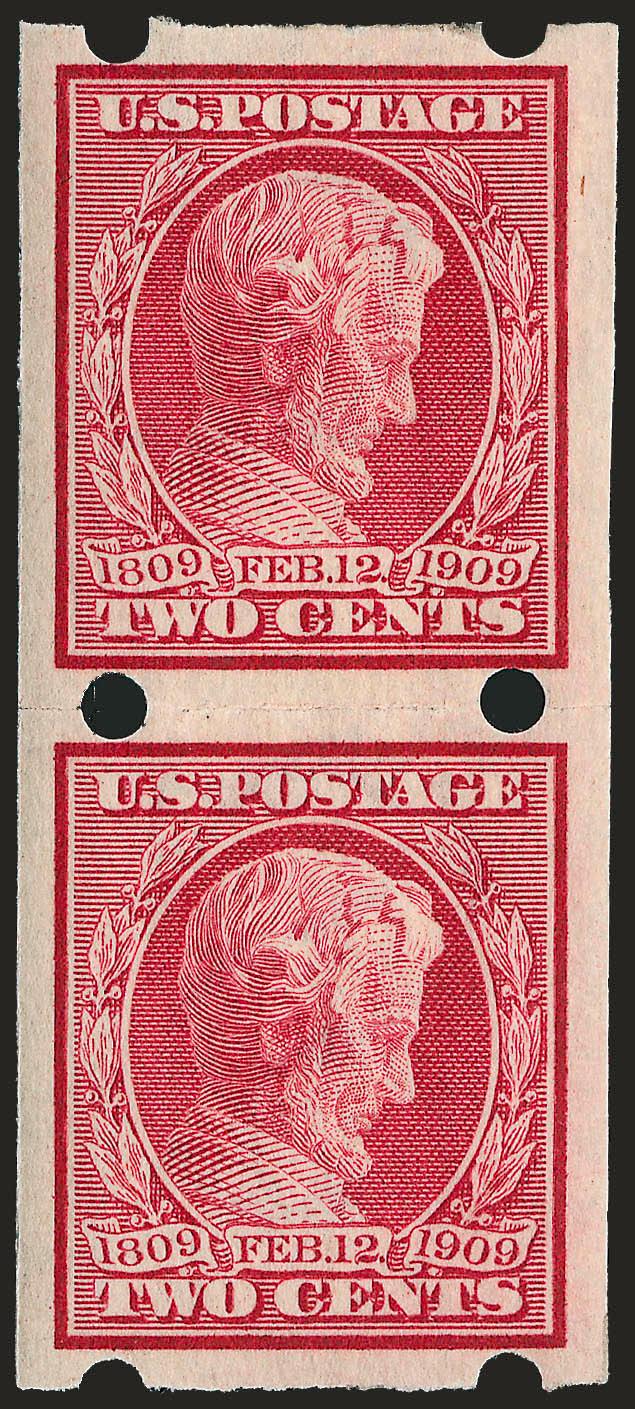 2c Lincoln, Alaska-Yukon, Brinkerhoff Ty. II, IIa (368, 371).> Pairs of each type, Very Fine, No. 371 IIa with Mekeel handstamp guarantee and 2002 P.S.E. certificate, No. 371 II with 2001 P.F.
certificate