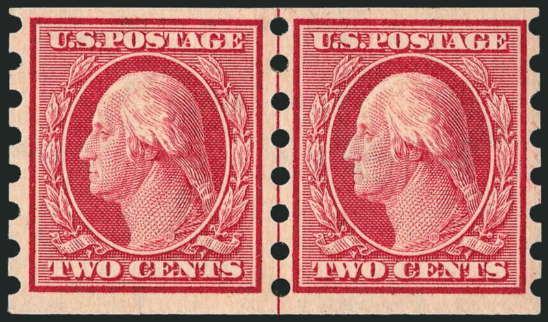 2c Carmine, Mailometer Ty. III (344).> Guide line pair, trivial h.r., Very Fine, with 2004 P.F. certificate