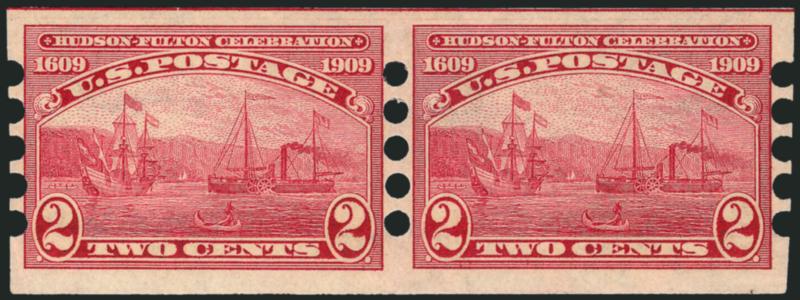 2c Hudson-Fulton, Mailometer Ty. IV (373).> Pair, h.r., Very Fine, with 1992 P.S.E. certificate