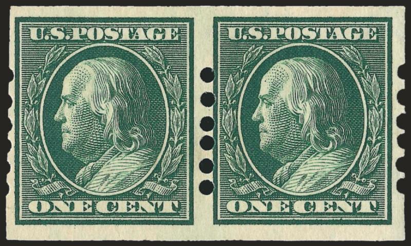 1c Green, Schermack Ty. II (343).> Pair, Fine-Very Fine, with 2006 P.F. certificate