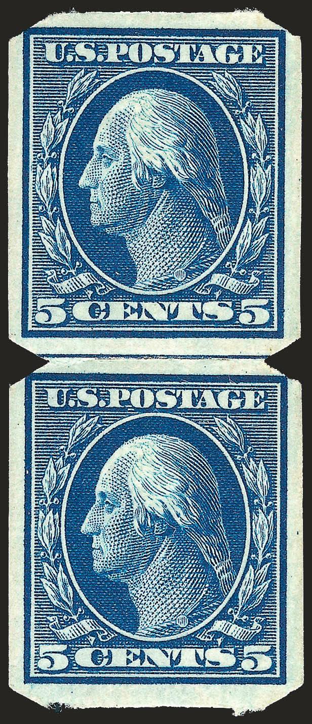 5c Blue, U.S. Automatic Vending Co. Ty. I (347).> Guide line pair, lightly hinged, Very Fine and choice, with 2004 P.F. certificate