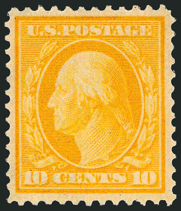 10c Yellow (338).> Mint N.H., choice margins and centering, beautiful glowing color, Extremely Fine, with 1987 P.F. certificate