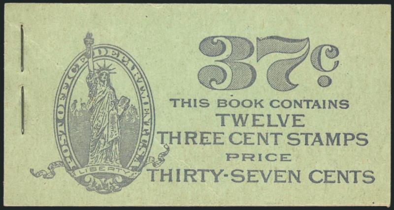 3c Light Violet, Ty. I, Booklet Pane of Six (501b).> Complete booklet of two panes (BK62), Mint N.H., remarkably clean and intact, Fine-Very Fine, scarce