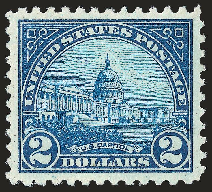 $2.00 Deep Blue (572).> Mint N.H., choice balanced margins, bright color on crisp paper, Extremely Fine, with 2008 P.S.E. certificate (XF 90 SMQ $305.00)
