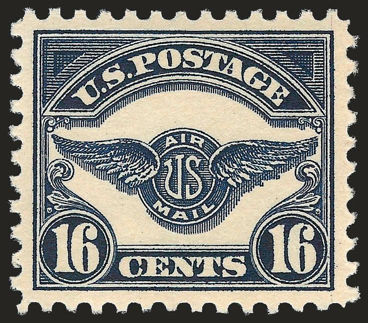 16c Dark Blue, 1923 Air Post (C5).> Mint N.H., choice centering, strong dark color on crisp white paper, Extremely Fine Gem, with 2008 P.S.E. certificate (XF-Superb 95 SMQ $640.00)