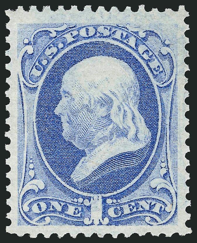 1c Ultramarine (145).> Original gum, lightly hinged with unusual strong offset on back of the entire design, rich color on bright paper, Jumbo margins, fresh and Extremely Fine, a beautiful stamp, with 1991
P.F. certificate