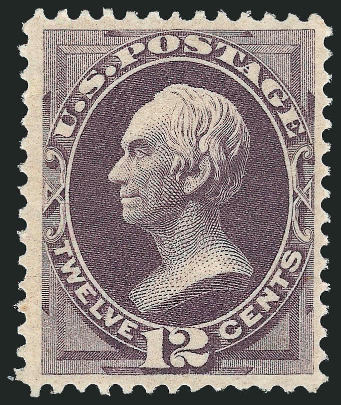 12c Dull Violet (151). Mint N.H.,> intense shade and proof-like impression on crisp paper, well-balanced margins<><>^VERY FINE AND CHOICE. AN EXCEEDINGLY RARE MINT NEVER-HINGED EXAMPLE OF THE 1870 12-CENT
UNGRILLED NATIONAL BANK NOTE COMPANY ISSUE.