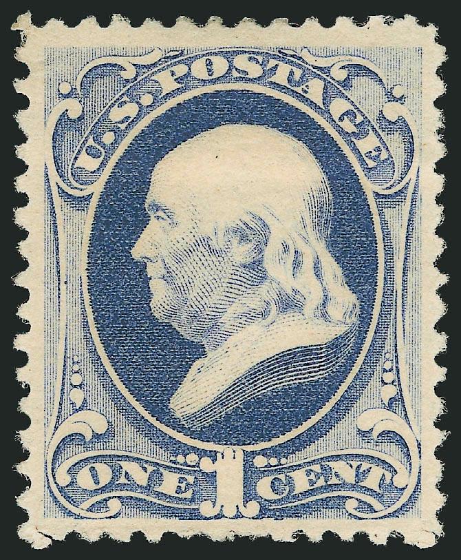 1c Dark Ultramarine, Special Printing (192).> Without gum as issued, perfect centering with wide and well-balanced margins, radiant color<><>^EXTREMELY FINE GEM. THIS IS ARGUABLY THE FINEST EXAMPLE OF THE
ONE-CENT 1880 AMERICAN BANK NOTE COMPANY SP