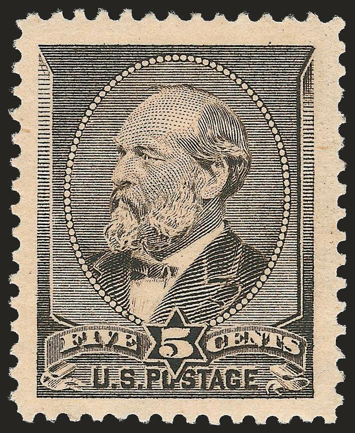 5c Yellow Brown (205).> Original gum, enormous Jumbo margins all around, sharp impression, Extremely Fine, a fantastic stamp, with 1992 P.F. certificate