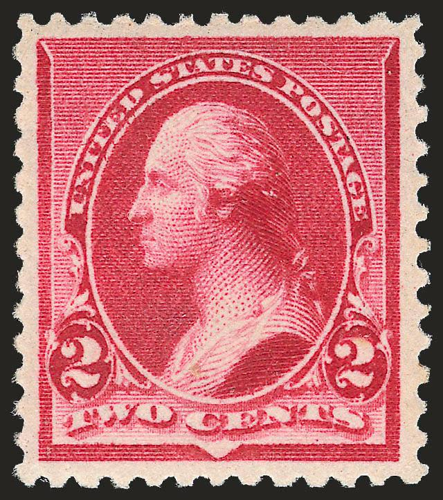2c Carmine (220).> Mint N.H., gorgeous color as fresh as the day it was printed on bright paper, unusually wide margins, fresh and Extremely Fine, a stamp of tremendous visual appeal, with 1993 P.F.
certificate