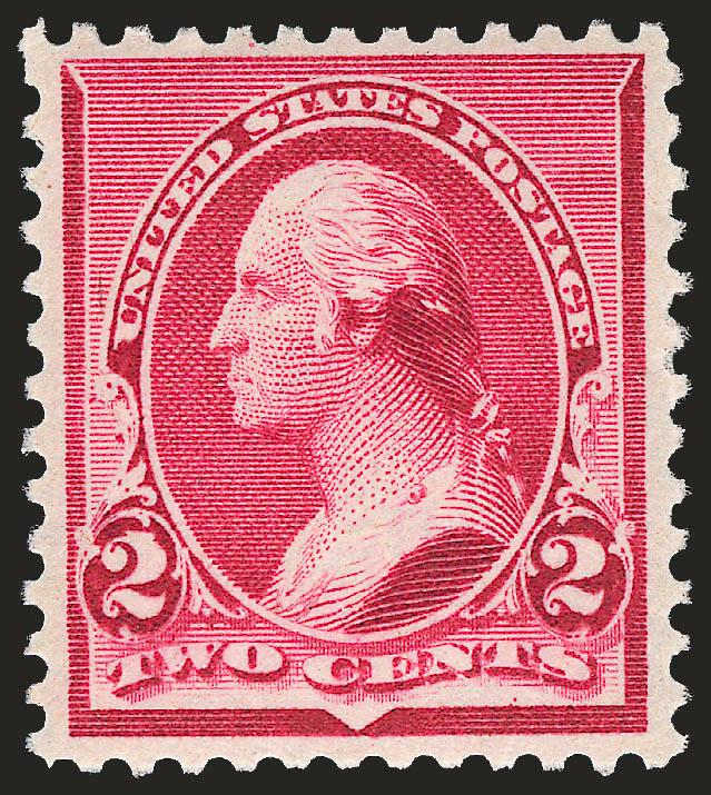 2c Carmine, Cap on Left 2 (220a).> Mint N.H., brilliant color on post-office fresh paper, wide margins, fresh and Extremely Fine example of this variety, with 2000 P.F. certificate