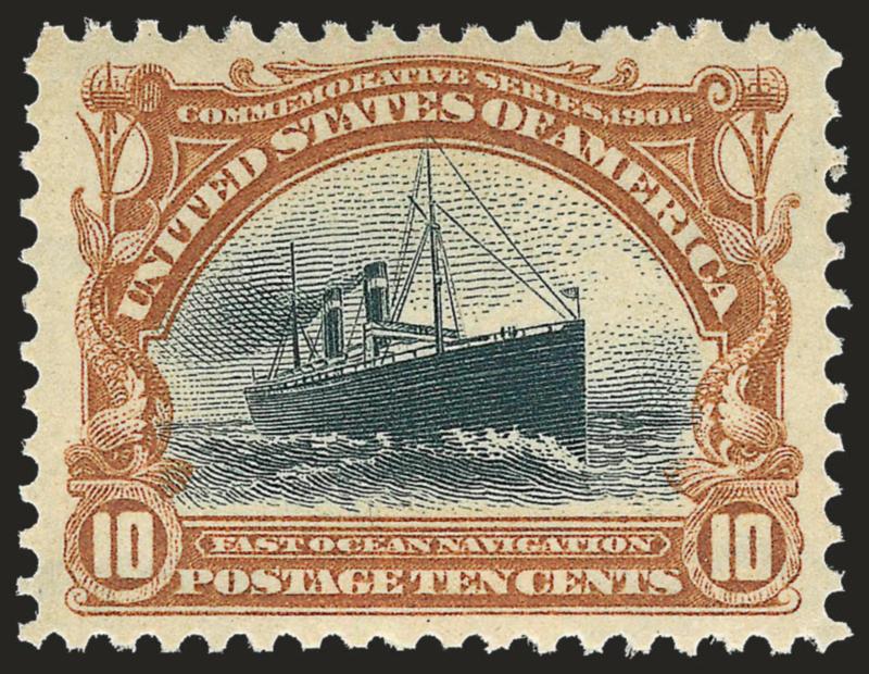 10c Pan-American (299).> Mint N.H., beautiful colors on paper as fresh as the day it was printed, exceptionally wide and even margins^<><>^EXTREMELY FINE GEM. A SPECTACULAR MINT NEVER-HINGED EXAMPLE OF THE
10-CENT PAN-AMERICAN ISSUE WITH THE COVETE