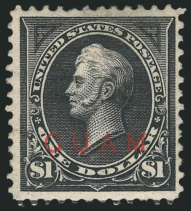 1900, $1.00 Black, Ty. II, Special Printing (13).> Disturbed original gum, choice wide margins<><>^VERY FINE EXAMPLE OF THE RARE $1.00-CENT BLACK TYPE II ISSUE.^<><>The $1.00 Type II exists only as a Special
Printing. Most surviving examples are