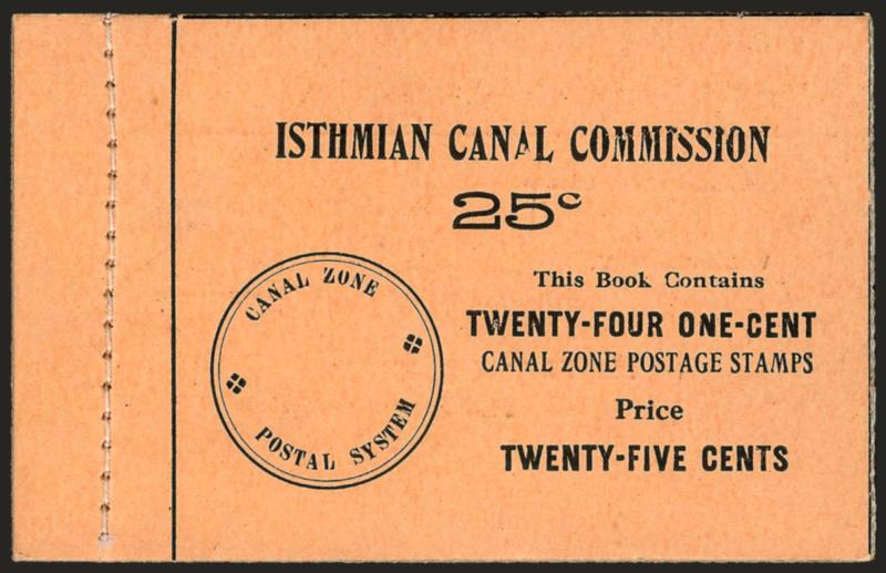 1909, 2c Vermilion & Black, Ovpt. Reading Up, Booklet Pane of Six, Handmade, Perf Margins (32c).> Four Mint N.H. panes <sewn into a set of 1c booklet covers,> with interleaving, panes are upside down in relation
to the covers, choice centering<><>^