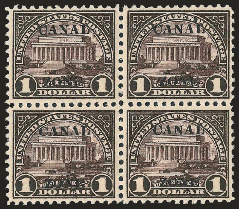 1924, $1.00 Violet Brown, Ty. A Ovpt. (81).> Block of four, tropical original gum, Very Fine