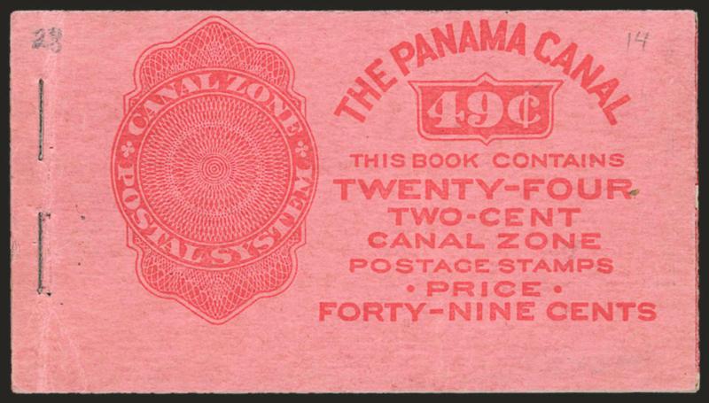 1926, 2c Carmine, Booklet Pane of Six (97b).> Complete booklet of four panes with interleaving and covers, bright colors, light bends on cover incl. one near staple holes<><>^VERY FINE. A RARE INTACT BOOKLET OF
FOUR PANES OF THE PERF 10 ROTARY PRES