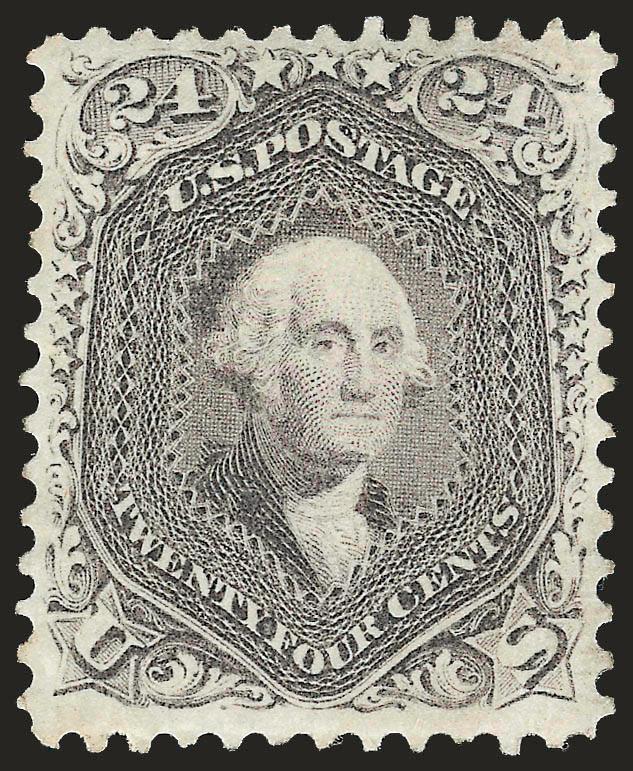24c Brown Lilac (70a).> Original gum, bright shade and detailed impression, expertly reperfed at right (not mentioned on accompanying certificates), Very Fine appearance, with 1995 and 2003 P.F.
certificates