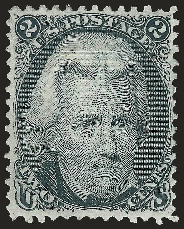 2c Black, E. Grill (87).> Original gum, lightly hinged, well-defined grill, intense shade and impression, fresh and Very Fine, with 1997 P.F. certificate