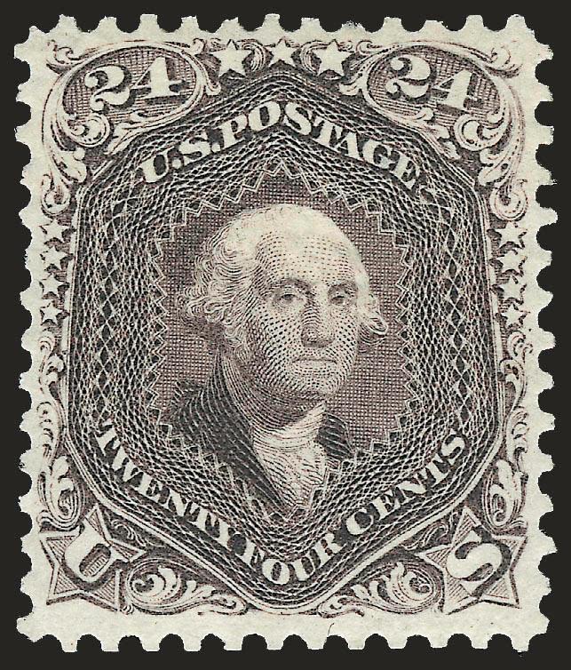 24c Deep Violet, Re-Issue (109).> Original gum, deep rich color and sharp proof-like impression on crisp paper<><>^VERY FINE AND CHOICE ORIGINAL-GUM EXAMPLE OF THE 24-CENT 1861 RE-ISSUE.^<><>Only 346 sold. With
1992 and 2002 P.F. certificates