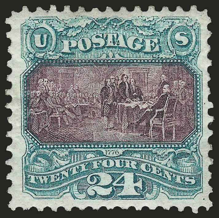 24c Green & Violet, Re-Issue (130).> Slightly disturbed original gum from hinge removal, deep rich colors and detailed impressions, Very Fine, an attractive stamp, with 1991 and 2006 P.F. certificates