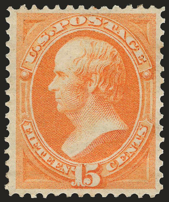15c Yellow Orange (163).> Disturbed original gum, radiant color, well-balanced margins, Extremely Fine, scarce with such choice centering, with 1998 P.F. certificate for pair
