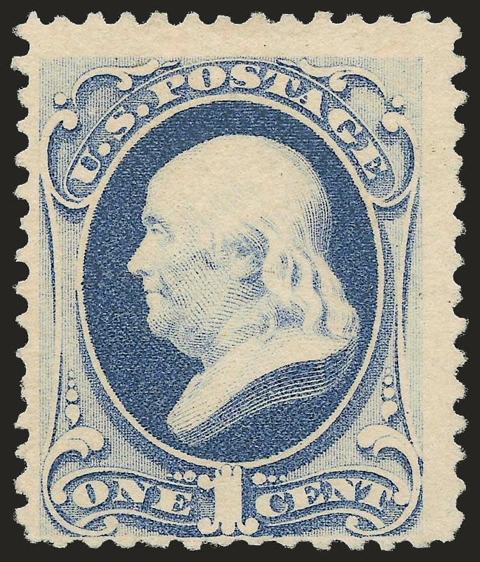 1c Dark Ultramarine, Special Printing (192).> Without gum as issued, deep rich color on bright paper<><>^A FINE AND RARE EXAMPLE OF THE ONE-CENT 1880 AMERICAN BANK NOTE COMPANY SPECIAL PRINTING.^<><>Our
comprehensive census of Scott 192 (availabl