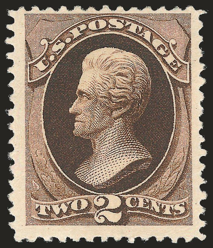 2c Black Brown, Special Printing (193).> Without gum as issued, deep rich color and detailed impression, three unusually wide margins<><>^VERY FINE AND CHOICE. A BEAUTIFUL EXAMPLE OF THE 2-CENT 1880 AMERICAN
BANK NOTE COMPANY SPECIAL PRINTING.^<><