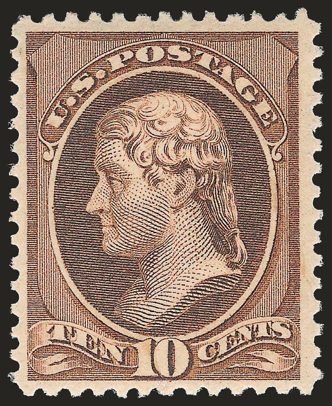 10c Brown (209).> Mint N.H., intense shade and impression, long and full perforations all around, post-office fresh, Very Fine, with copy of 1996 P.F. certificate for block of six