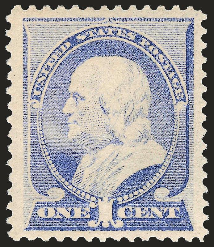 1c Ultramarine (212).> Original gum, barest trace of hinging, brilliant color on bright paper, Extremely Fine, with 2000 P.F. certificate