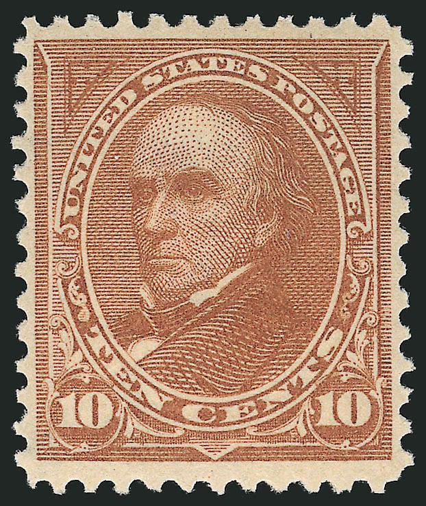 10c Orange Brown, Ty. II (283).> Mint N.H., pretty shade, fresh and Very Fine, with 1997 P.F. certificate
