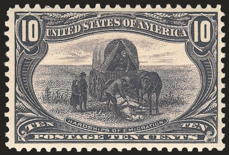 10c Trans-Mississippi (290).> Mint N.H., exceptional color and impression, wide margins, Very Fine and choice, a pretty stamp