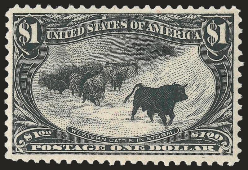 $1.00 Trans-Mississippi (292).> Original gum, choice centering with well-proportioned margins, intense shade, Extremely Fine, with 1981 and 2000 P.F. certificates