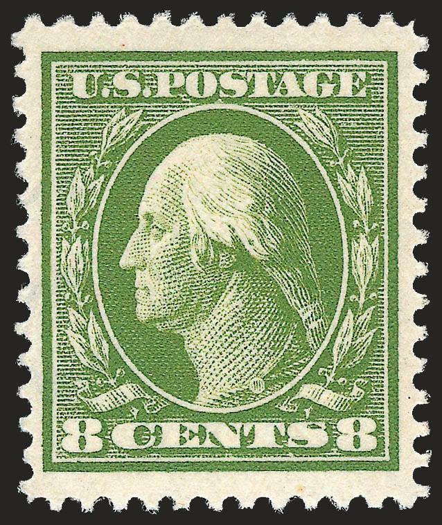 8c Olive Green (380).> Mint N.H., vibrant color on bright white paper, Very Fine and choice, with 1997 P.F. certificate