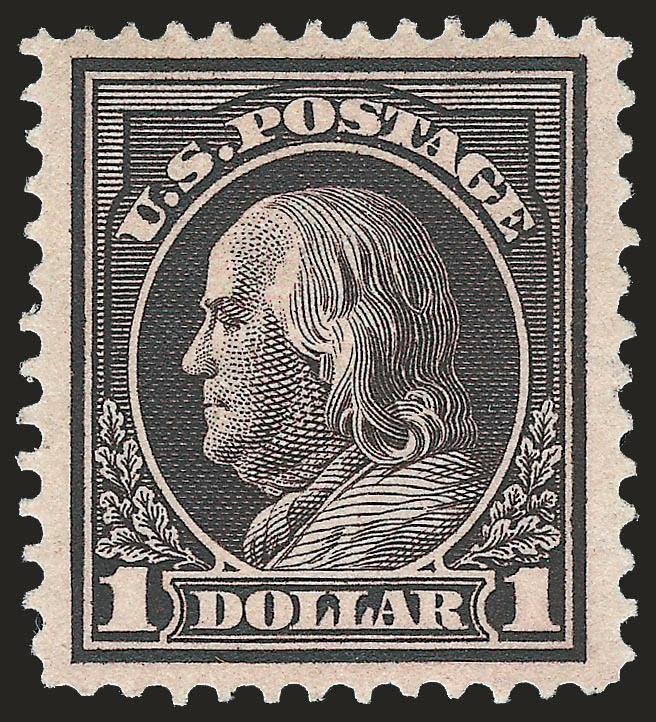 $1.00 Violet Brown (423).> Lightly hinged, choice centering with balanced margins, deep rich color and sharp impression, Extremely Fine, with 2001 P.F. certificate
