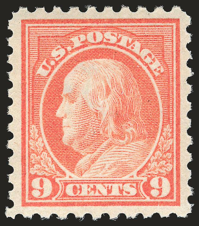 9c Salmon Red (432).> Mint N.H., perfectly centered with vivid color on crisp paper, fresh and bright, Extremely Fine Gem