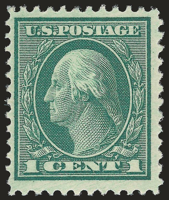 1c Green, Rotary Perf 11 (544). Mint N.H.,> fresh and bright color, choice centering for this notoriously challenging issue<><>^VERY FINE AND CHOICE. ONE OF THE FEW EXTANT MINT NEVER-HINGED EXAMPLES OF THIS
MAJOR 20TH CENTURY RARITY. PROBABLY FEWER