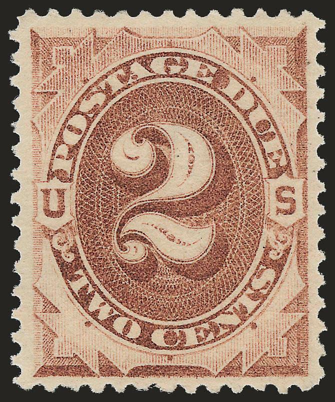 2c Brown (J2).> Original gum, lightly hinged, exceptionally well-centered, Extremely Fine, with 1999 P.F. certificate