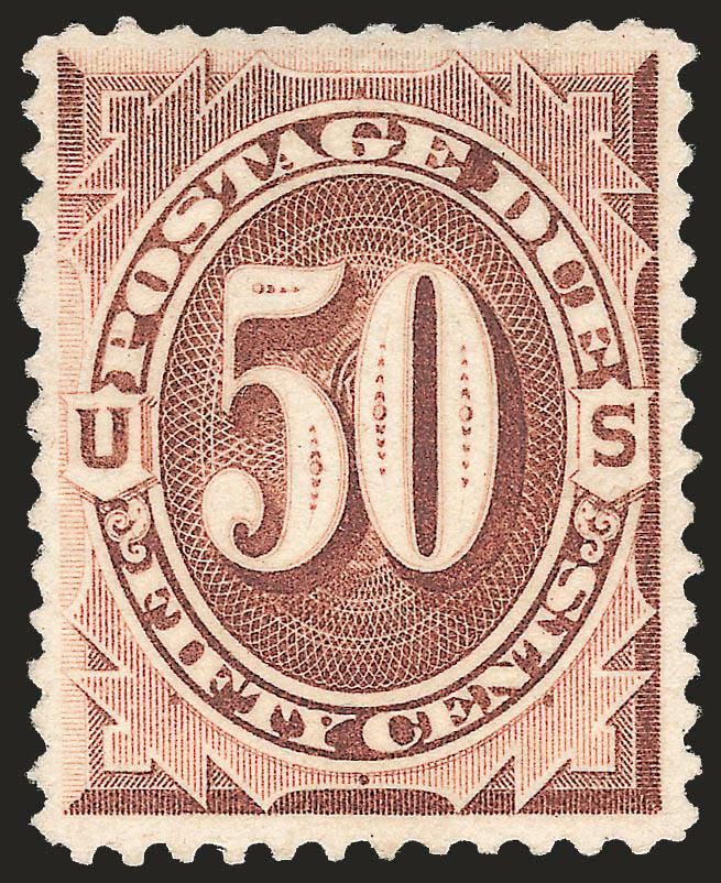 50c Deep Brown, Special Printing (J14).> Unused (no gum), deep shade, detailed impression<><>^VERY FINE EXAMPLE OF THE 50-CENT POSTAGE DUE SPECIAL PRINTING.^<><>It has been estimated that no more than 179
examples of the 50c Postage Due Special P