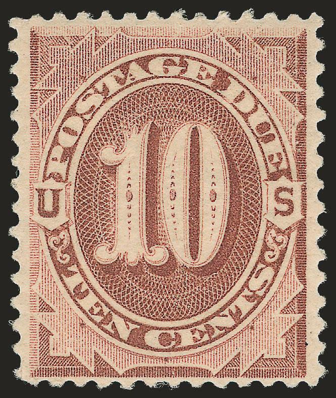 10c Red Brown (J19).> Original gum, lightly hinged, intense shade, Very Fine, with 1991 and 2005 P.F. certificates
