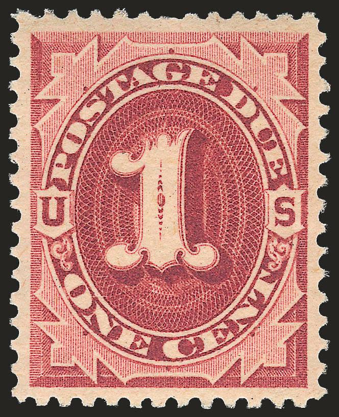 1c Bright Claret (J22).> Mint N.H., warm shade on crisp paper, beautiful centering with wide and balanced margins, Extremely Fine, with 2003 P.F. and 2005 P.S.E. certificates (XF-Superb 95 SMQ $550.00)