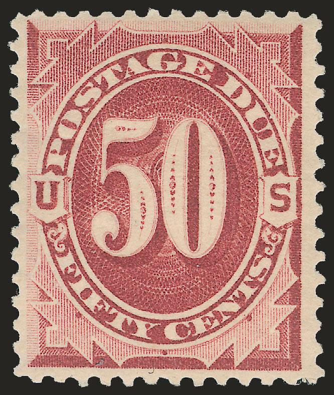 50c Bright Claret (J28).> Original gum, lightly hinged, deep rich color, fresh and Very Fine, with 1998 P.F. certificate