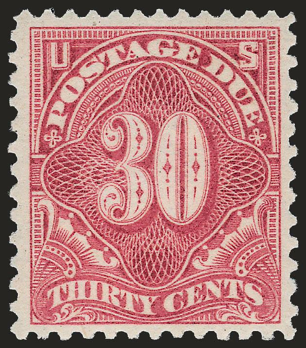 30c Pale Rose (J36b).> Mint N.H., radiant color, crisp impression, Very Fine and choice, with 2003 P.F. and 2005 P.S.E. certificates (VF-XF 85 SMQ $1,500.00)