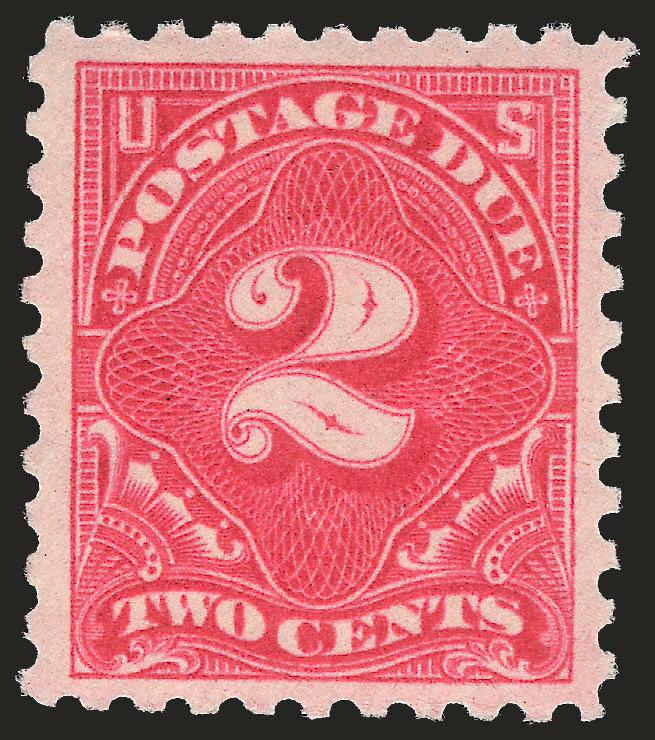 2c Carmine Lake (J53).> Mint N.H., radiant color, wide margins, Very Fine and choice