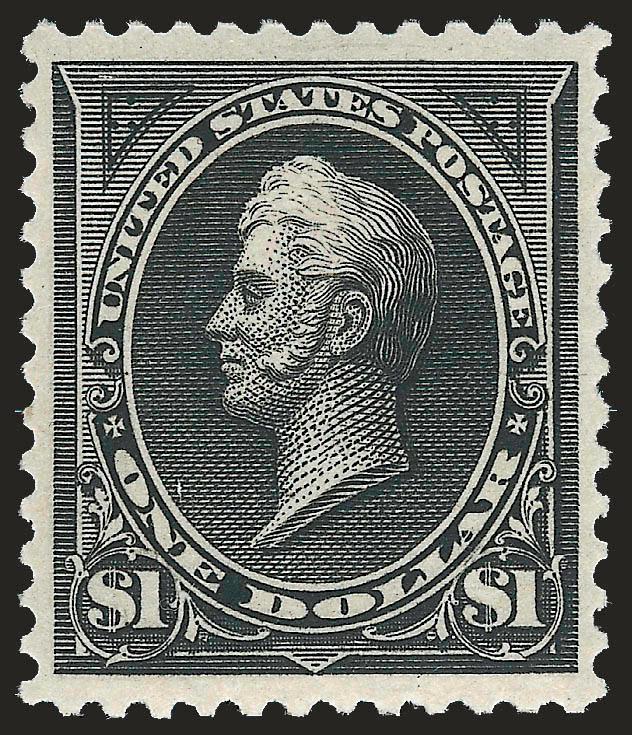 $1.00 Black, Ty. II (261A).> Mint N.H., intense shade and impression on bright paper, almost perfect centering with wide and balanced margins<><>^EXTREMELY FINE GEM. A SUPERB MINT NEVER-HINGED EXAMPLE OF THE
1894 $1.00 UNWATERMARKED TYPE II BUREAU