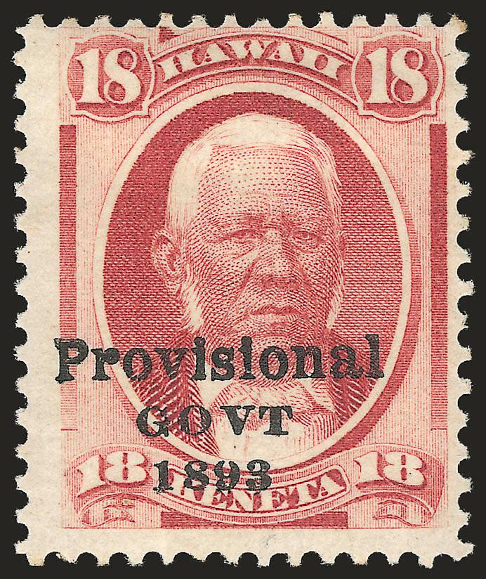 1893, 18c Dull Rose, Black Ovpt., No Period After Govt. (71b).> Slightly disturbed original gum, h.r., bright color, fresh and Fine