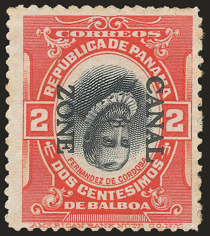 1912, 2c Vermilion & Black, Ovpt. Reading Down, Inverted Center (39e).> Adhering to interleaving, fresh and Fine, it is surmised that 400 were printed including at least 168 of which were used for
booklets