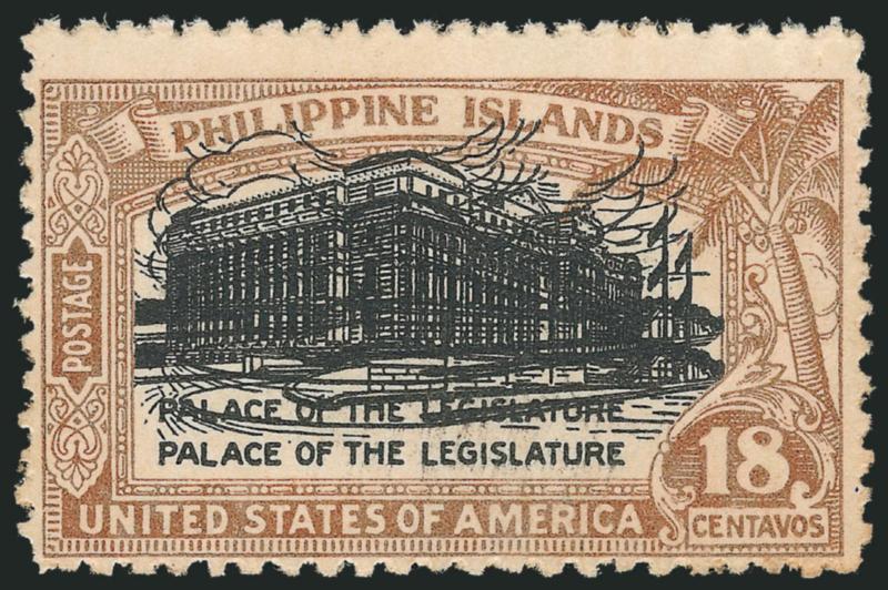 1926, 18c Light Brown & Black, Double Impression of Center (322a).> Tropicalized original gum, clear doubling of the vignette, faint toning mostly evident on back, Fine appearance, only 150 were printed, with
2002 P.F. certificate