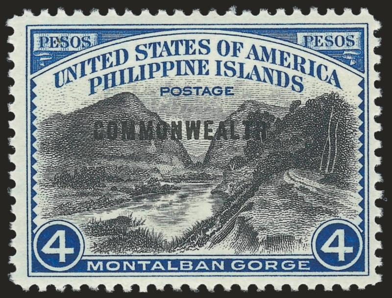 1940, 4p Montalban Gorge (445).> Mint N.H., rich colors, Very Fine and choice
