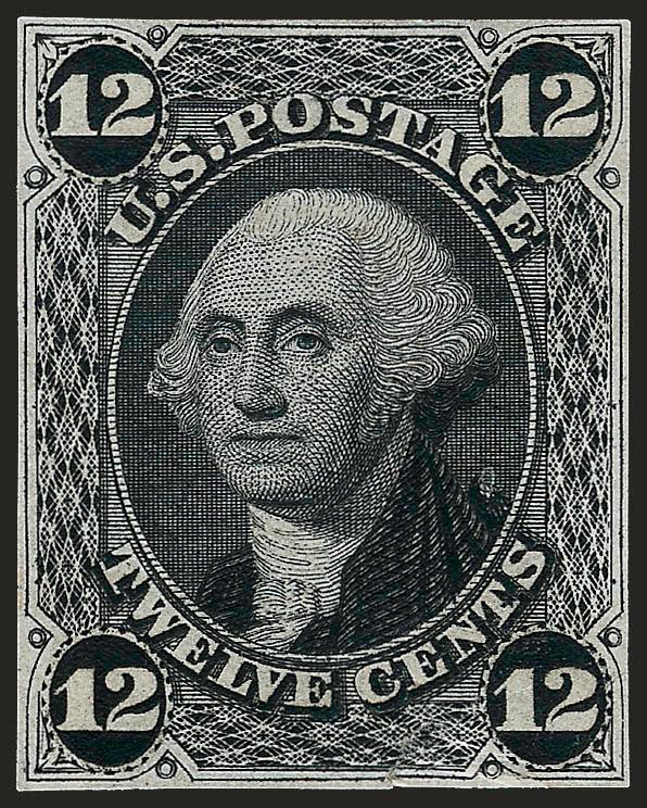 Toppan, Carpenter & Co., 12c Black, Die Essay on India, Cut to Shape (69-E4b).> Cut to shape as usual, intense shade and impression, small tear at bottom, Very Fine appearance, with 2009 P.F.
certificate